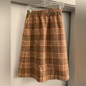 Vintage Wool Plaid Pendleton Skirt
